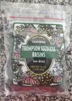 Mängden socker i Thompson Seedless Raisins