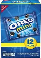 Mängden socker i Mini chocolate sandwich cookies snack packs