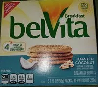 Mängden socker i Breakfast biscuits, toasted coconut