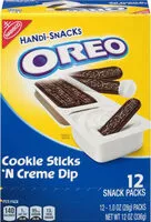 Mängden socker i Handisnacks oreo cookie sticks n crme dip snack packs