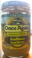 Mängden socker i Sugar and salt free sunflower seed butter ounces