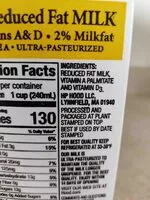 Mängden socker i 2% Milk
