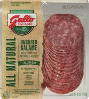 Mängden socker i Gallo all natural italian dry uncured salame