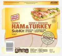 Mängden socker i Oscar mayer deli subkit honey ham and smoked turkey