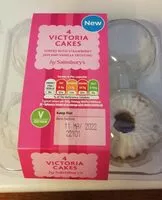 Mängden socker i 4 Victoria cakes topped with strawberry