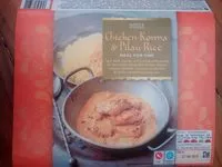 Mängden socker i Chicken korma and pilau rice