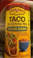 Mängden socker i 25% Less Sodium Taco Seasoning Mix Value Size