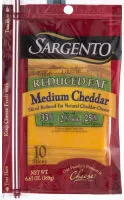 Mängden socker i Sliced Natural Reduced Fat Cheese, Medium Cheddar