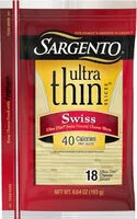 Mängden socker i Ultra thin sliced swiss cheese