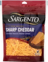 Mängden socker i Shredded Natural Cheddar Cheese