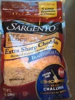 Mängden socker i Shredded Natural Cheddar Cheese