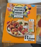 Mängden socker i Paneer & Vegetable Kebabs