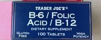 Mängden socker i B-6/Folic Acid/B-12 Dietary Supplement
