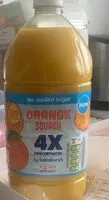 Mängden socker i Sainsbury's Orange Squash 4X