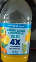 Mängden socker i Orange Lemon and Pineapple Squash