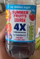 Mängden socker i Summer fruits squash