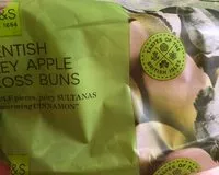Mängden socker i 4 kentish bramley apple hot cross buns