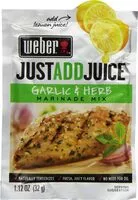 Mängden socker i Just add juice garlic & herb marinade mix