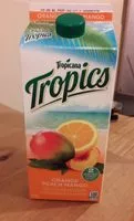 Mängden socker i Jus Tropics (orange, Pêche, Mangue)