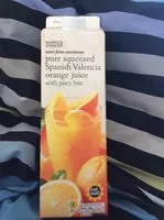 Mängden socker i Pure squeezed spanish Valencia orange juice