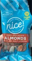 Mängden socker i Dark Chocolate almonds with sea salt and cocoa