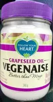 Mängden socker i Vegenaise grapeseed oil