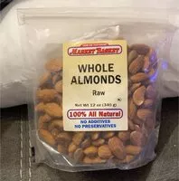 Mängden socker i Whole Almonds (Raw)