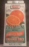 Mängden socker i Premium Country style pasturized orange juice