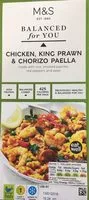 Mängden socker i Chicken, king prawn & chorizo paella