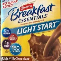 Mängden socker i Carnation instant breakfast no sugar added chocolate