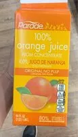 Mängden socker i 100% Orange Juice From Concentrate