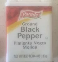 Mängden socker i Ground black pepper