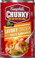 Mängden socker i Chunky savory chicken with white wild rice soup