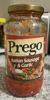 Mängden socker i Prego sauces sausage & garlic