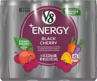 Mängden socker i V v-fusion +energy black cherry vegetable & fruit juice