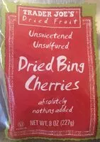 Mängden socker i Unsweetened unsulfured dried bing cherries