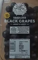 Mängden socker i Black seedless grapes