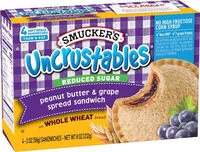 Mängden socker i Frozen uncrustables whole wheat peanut butter