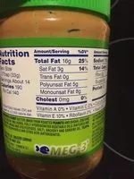 Mängden socker i Omega3 creamy peanut butter
