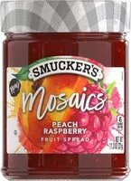 Mängden socker i Mosaics peach raspberry fruit spread