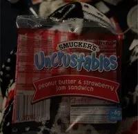 Mängden socker i Uncrustables Peanut Butter & Strawberry Jam Sandwich