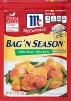 Mängden socker i Bag’ N season original chicken cooking seasoning mix