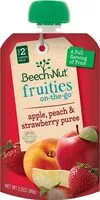 Mängden socker i Fruities on-the-go apple peach & strawberry puree