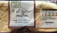 Mängden socker i 4 all butter muffins