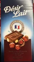 Mängden socker i Chocolat au lait aux noisettes entières