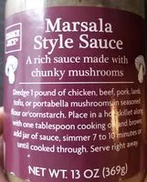 Mängden socker i Marsala Style Sauce