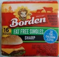 Mängden socker i Sharp fat free singles pasteurized prepared cheese product