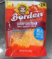 Mängden socker i Sharp Cheddar finely shredded cheese