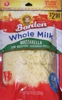 Mängden socker i mozzarella low-moisture shredded cheese