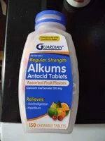 Mängden socker i allums antacid tablets